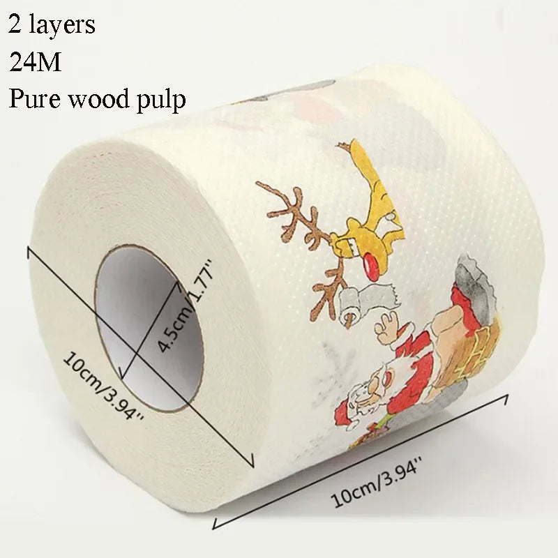 Christmas toilet paper roll with Santa print