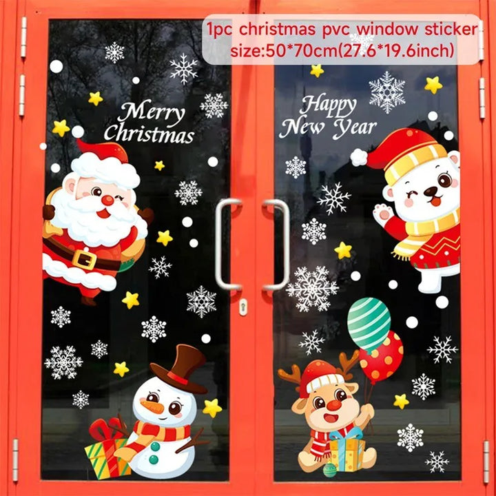 Christmas tree window decals 2024