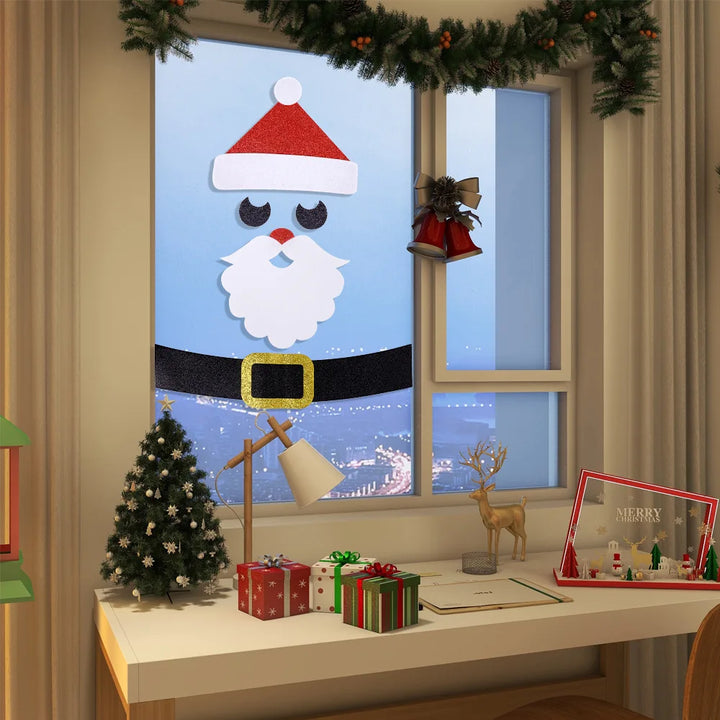 Christmas window decal with Santa design