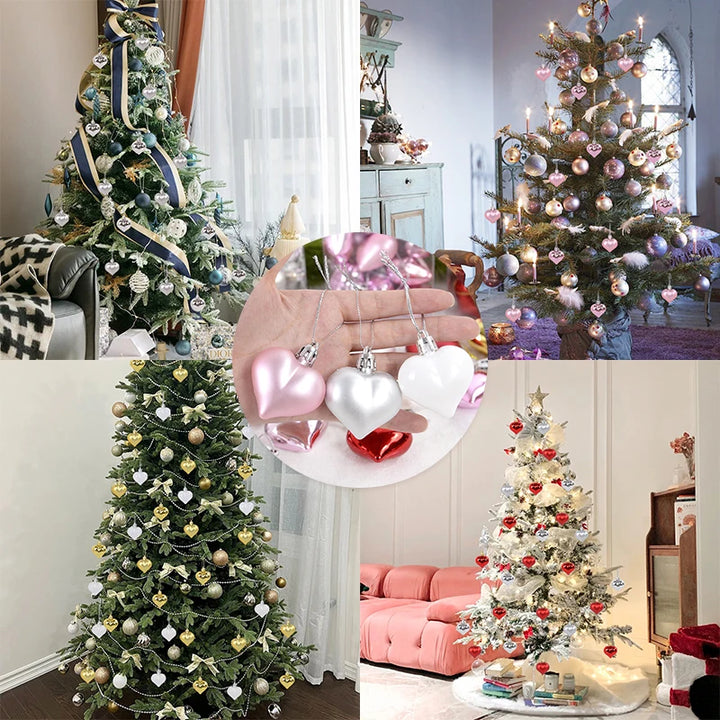 Christmastree with heart-shaped pendants