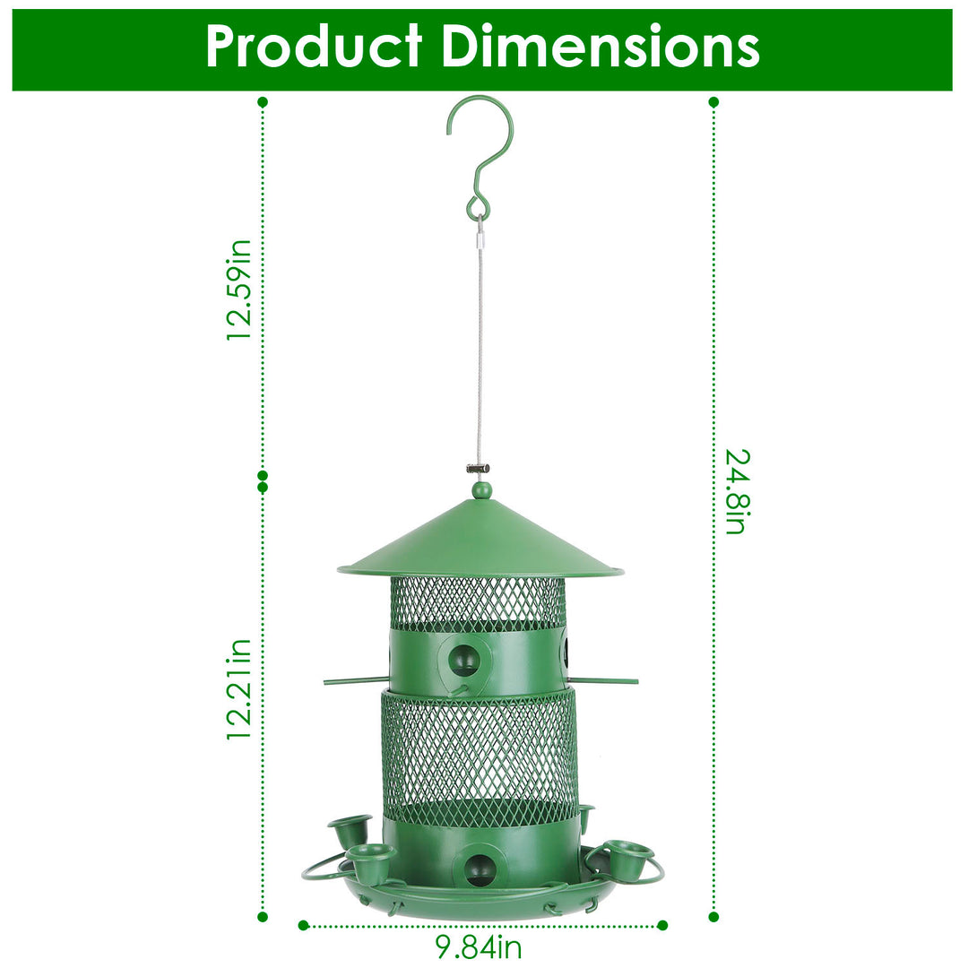 Circular perch bird feeder outdoor use