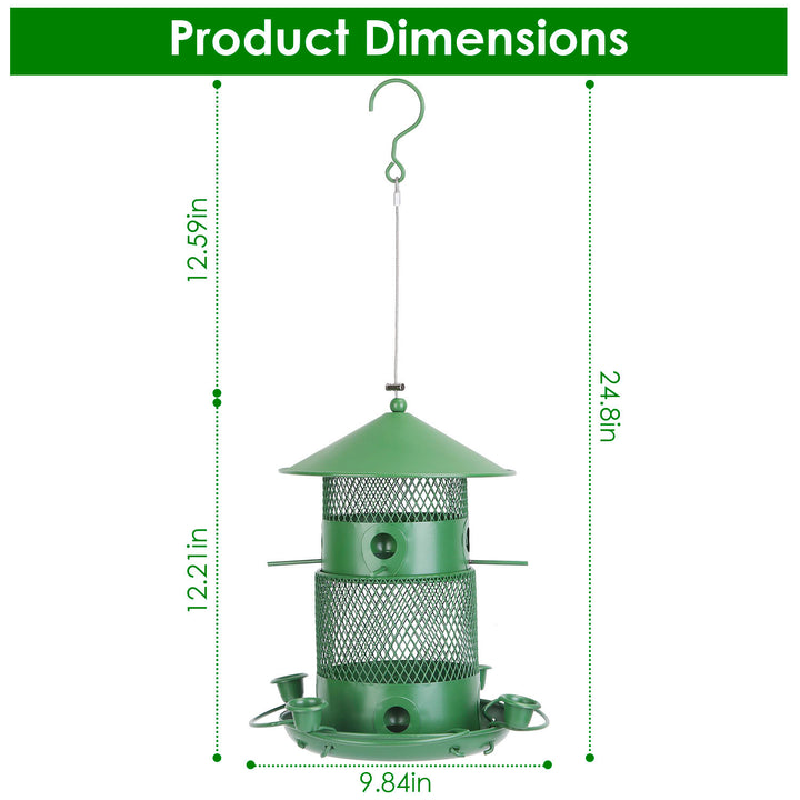 Circular perch bird feeder outdoor use
