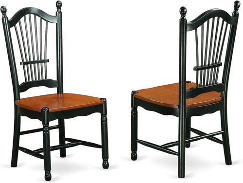 Classic Slat Back Wood Seat Kitchen Chairs
