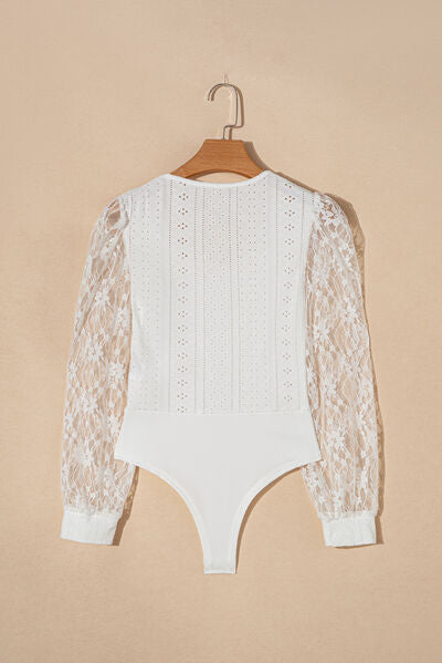 Classic White Lace Bodysuit