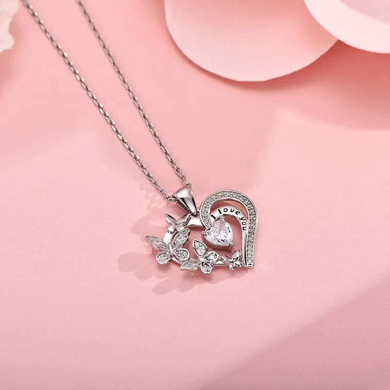 Clavicle chain butterfly love necklace