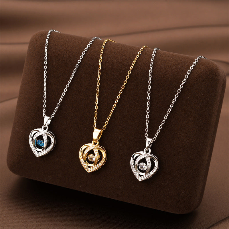 Clavicle chain love pendant necklace