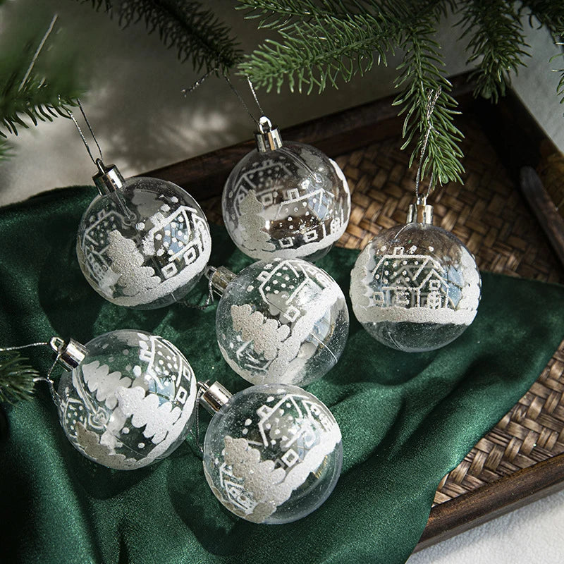 Clear holiday baubles for festive trees