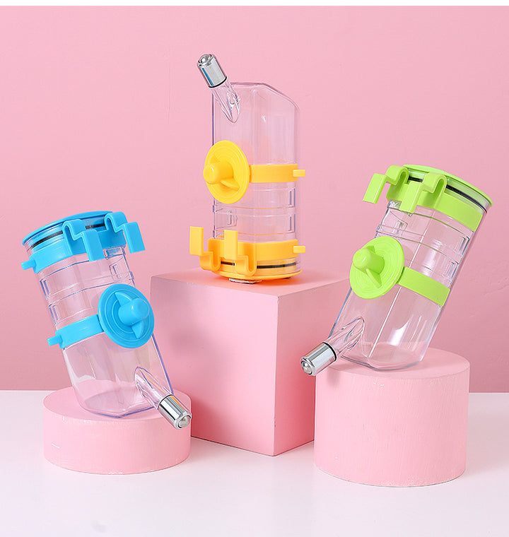 Clear plastic bottles with colorful lids