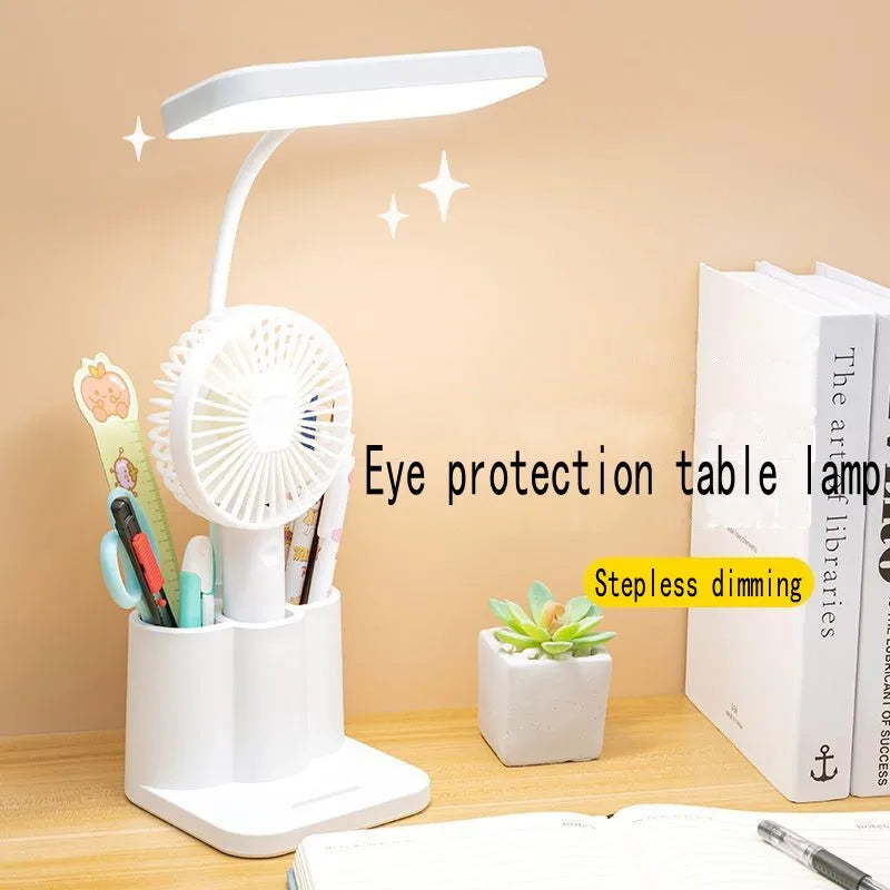 Close-up of adjustable USB LED desk lamp