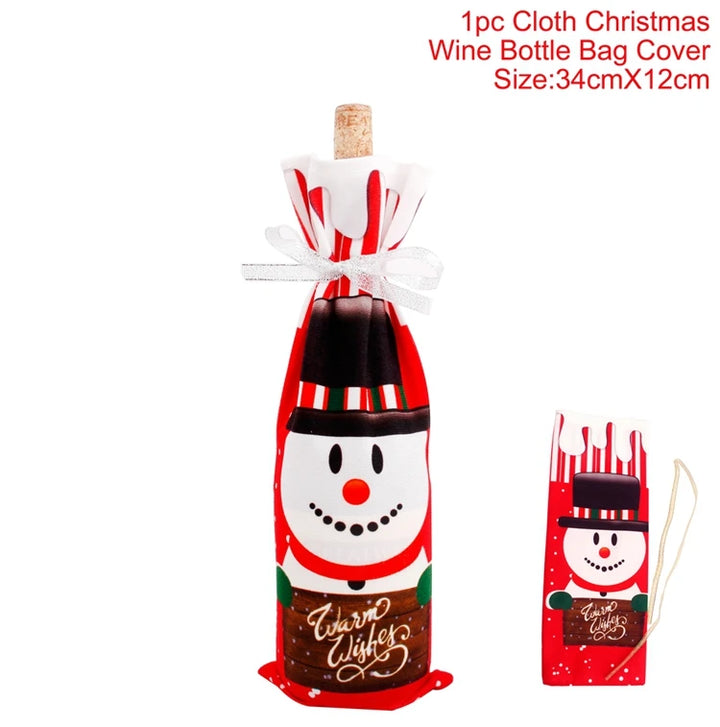 Cloth Christmas wine Bottle bag cover