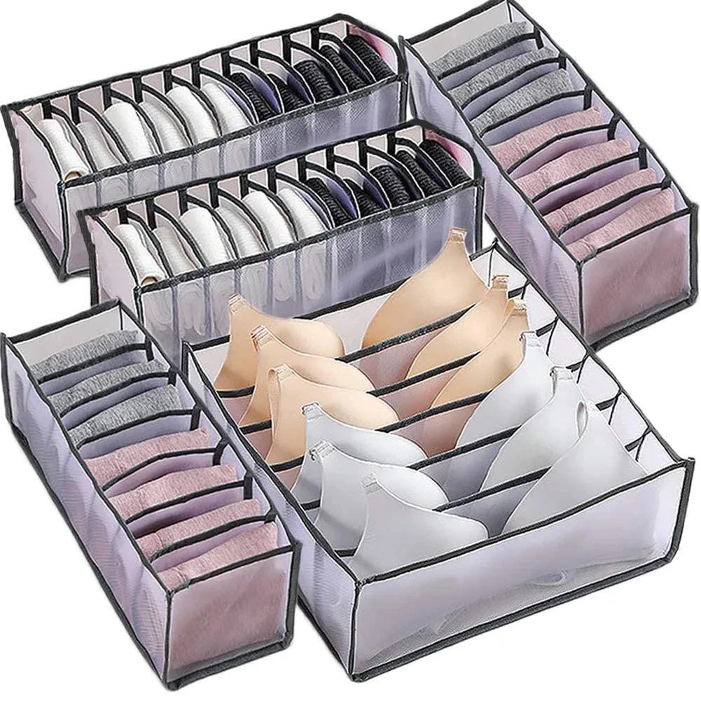 Clothes organizer foldable mesh wardrobe box