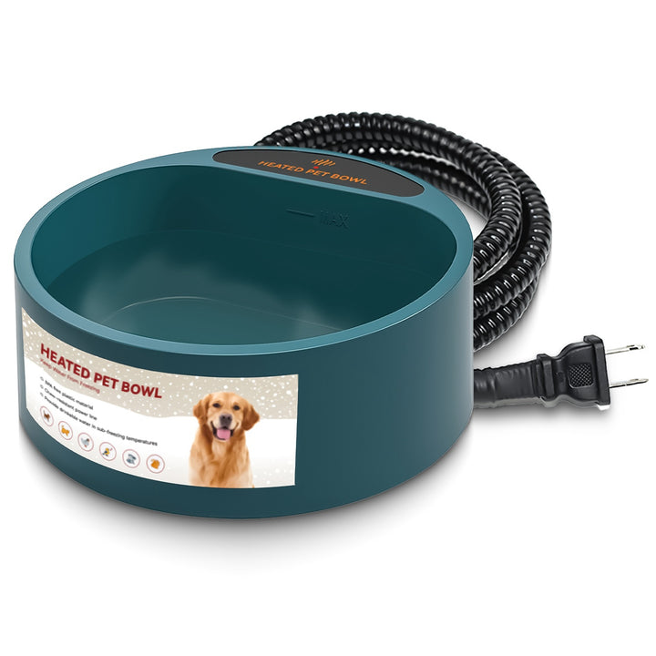 Cold weather heated pet bowl