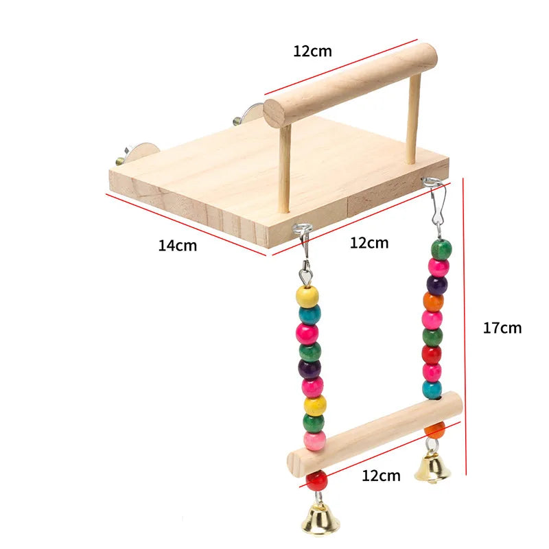 Colorful Bird Toy Set for Parrot Training with Balls, Bells, and Wood