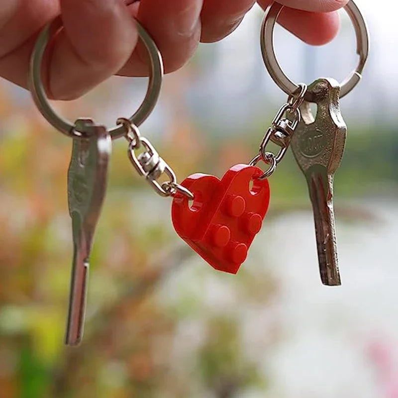 Colorful brick keychain for couples