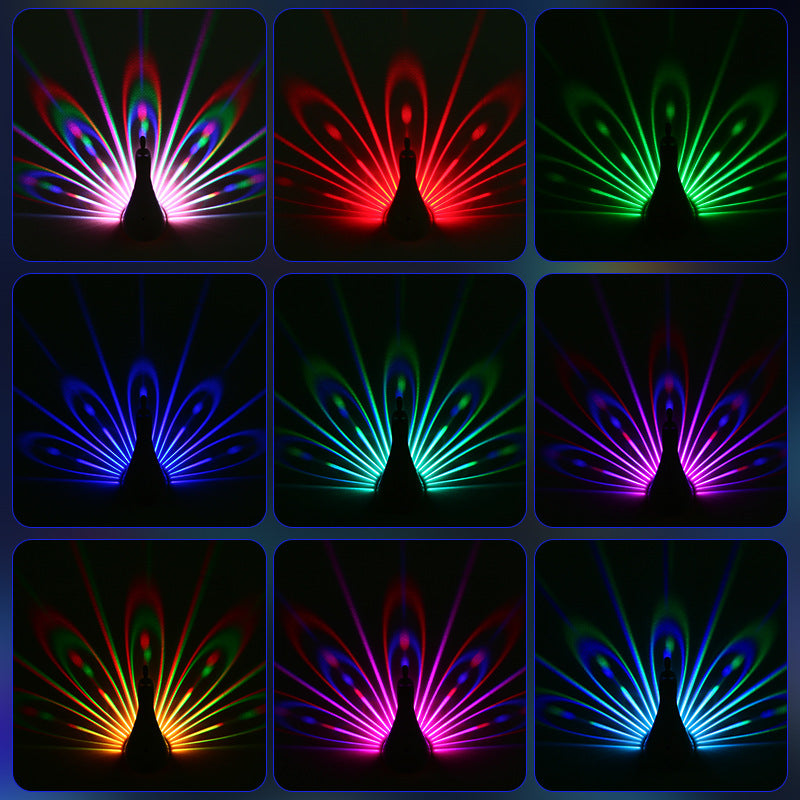 Colorful peacock wall light decor