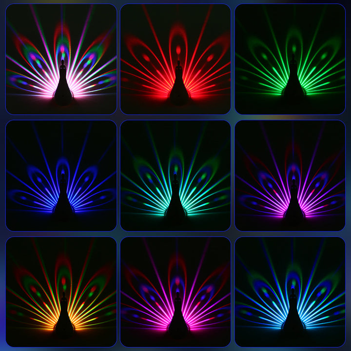 Colorful peacock wall light decor