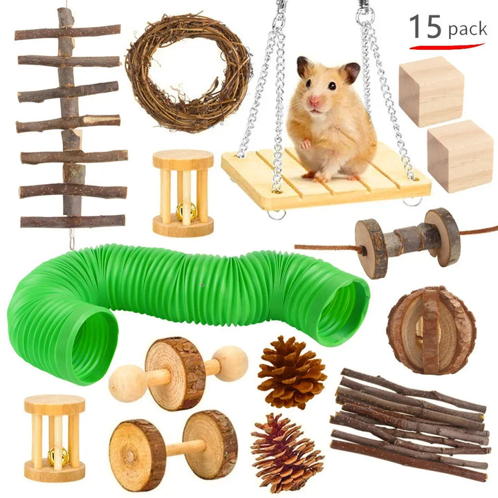 Combination Rat and Hamster Wooden Toys