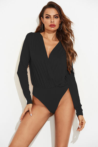 Comfortable Long Sleeve Wrap Bodysuit