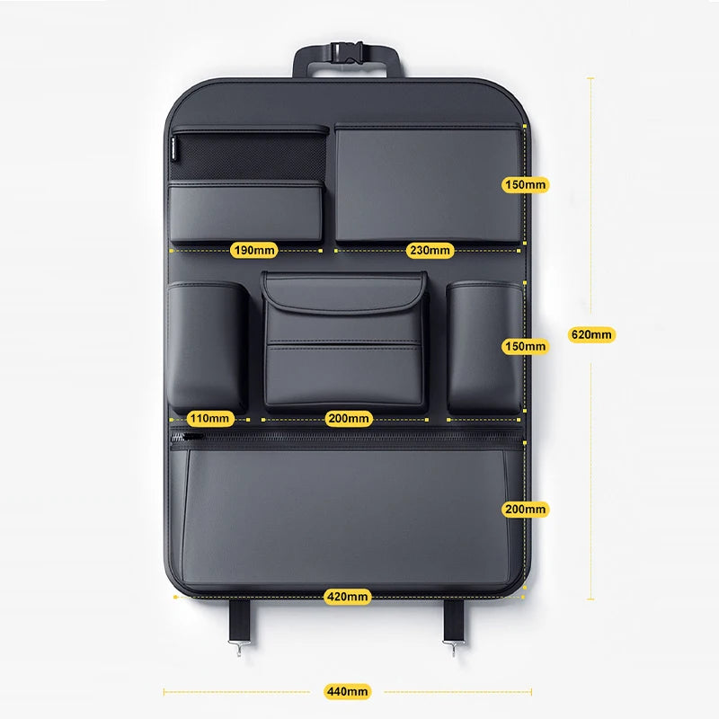 Compact Car Backseat Organizer with 7 Storage Compartments