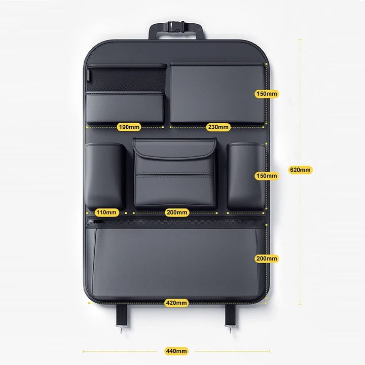 Compact Car Backseat Organizer with 7 Storage Compartments