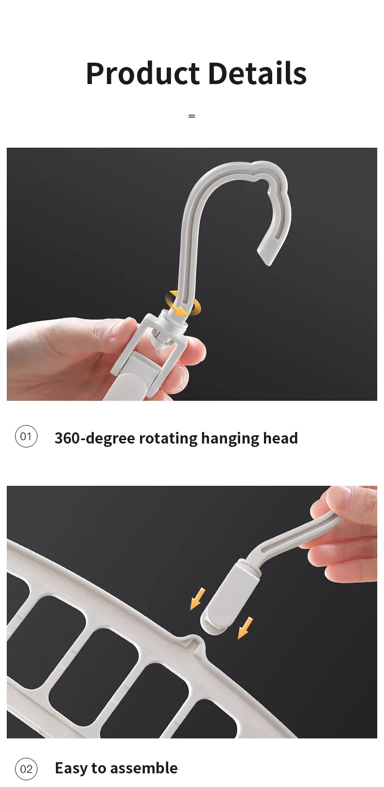 Compact Hanger for Clothes and Scarves