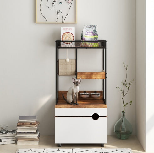 Compact cat cabinet bin for pet waste management 1PCS