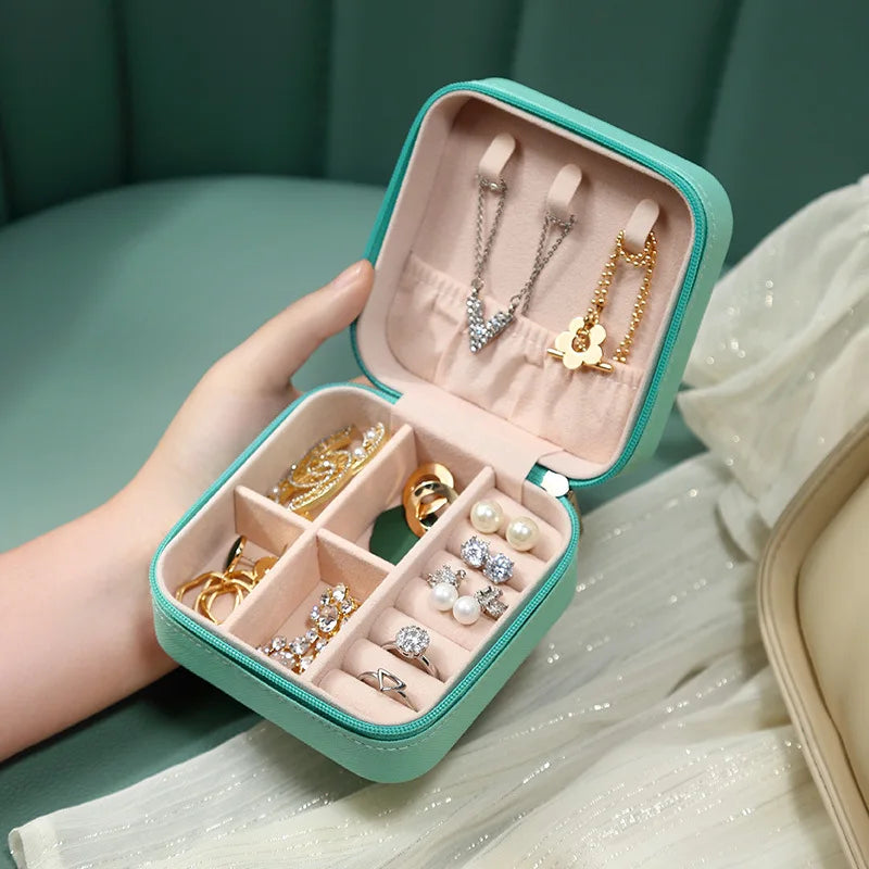 Compact necklace and earring organizer