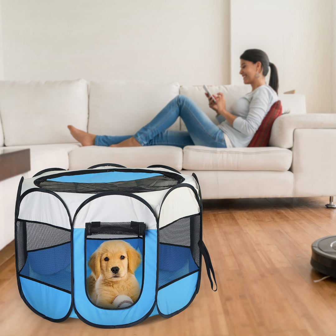 Compact portable pet exercise pen