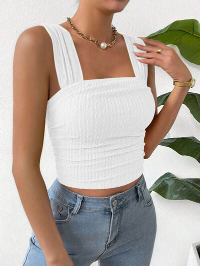 Contoured Fit Ribbed Texture Tank
