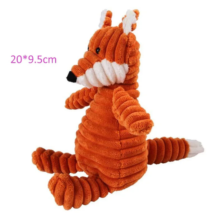 Corduroy Animal Squeaky Toy