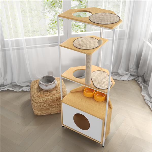 Corner cat activity and play tower