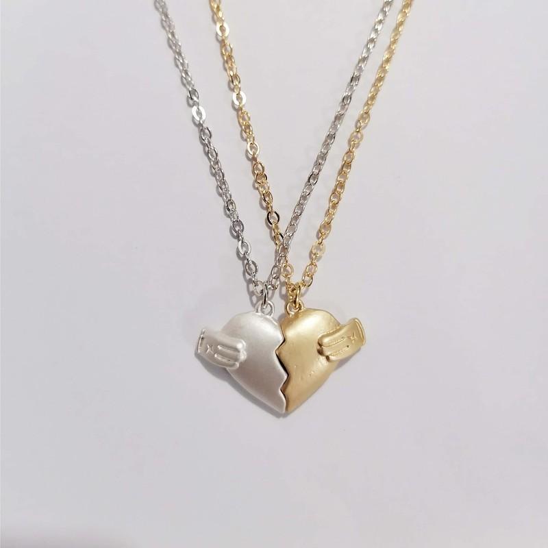 Couple Heart Broken Necklace