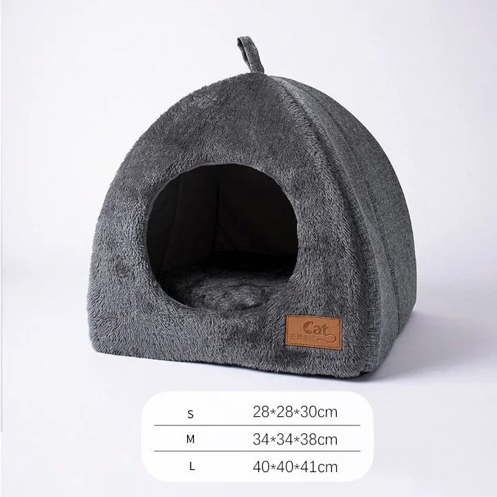 Cozy Triangle Pet Nest, Closed Cat Tent
