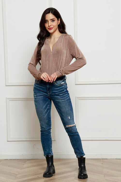 Cozy V-Neck Bodysuit For Women