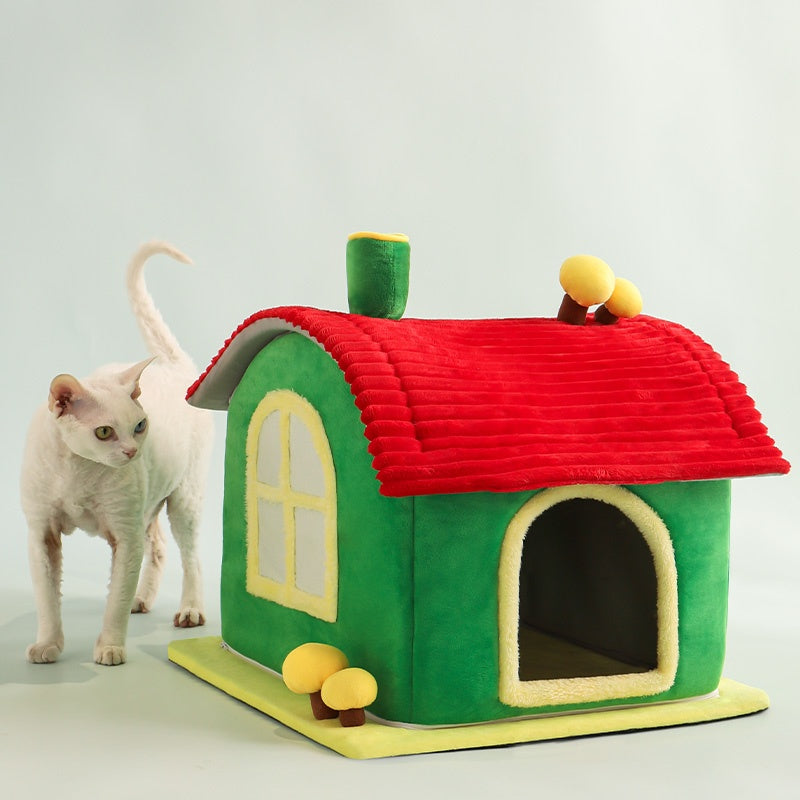 Cozy indoor enclosed cat cave