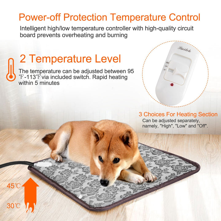 Cozy pet heating pad for indoor use adjustable and safe