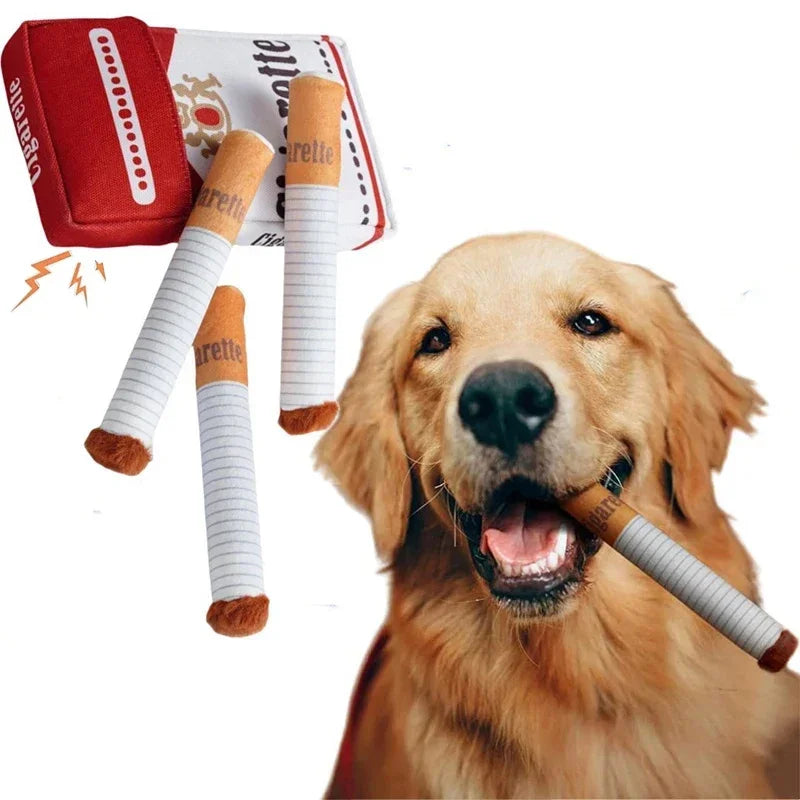 Creative Cigarette Dog Toy with Squeaking Sound
