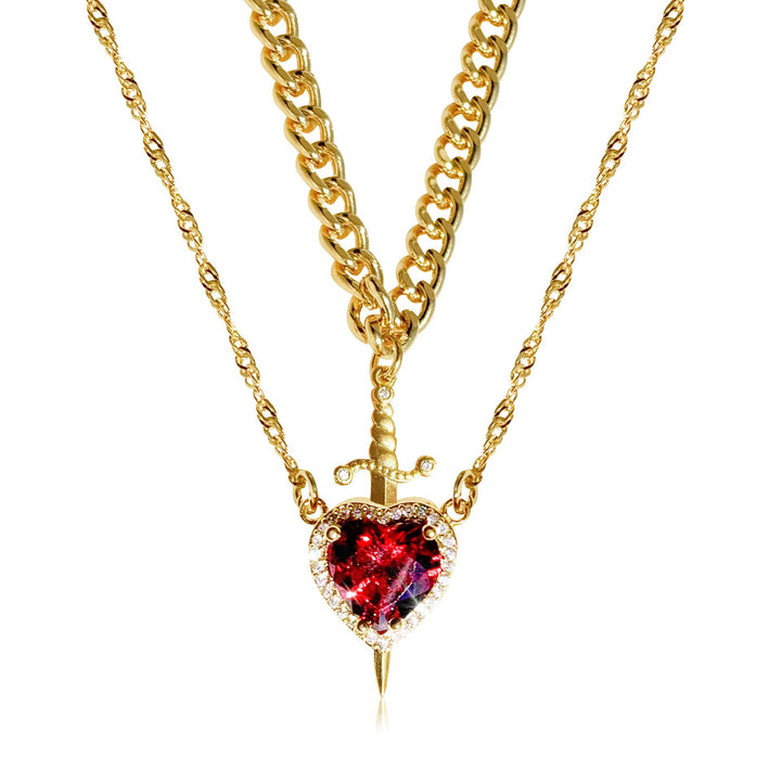 Crystal Heart Necklace Set