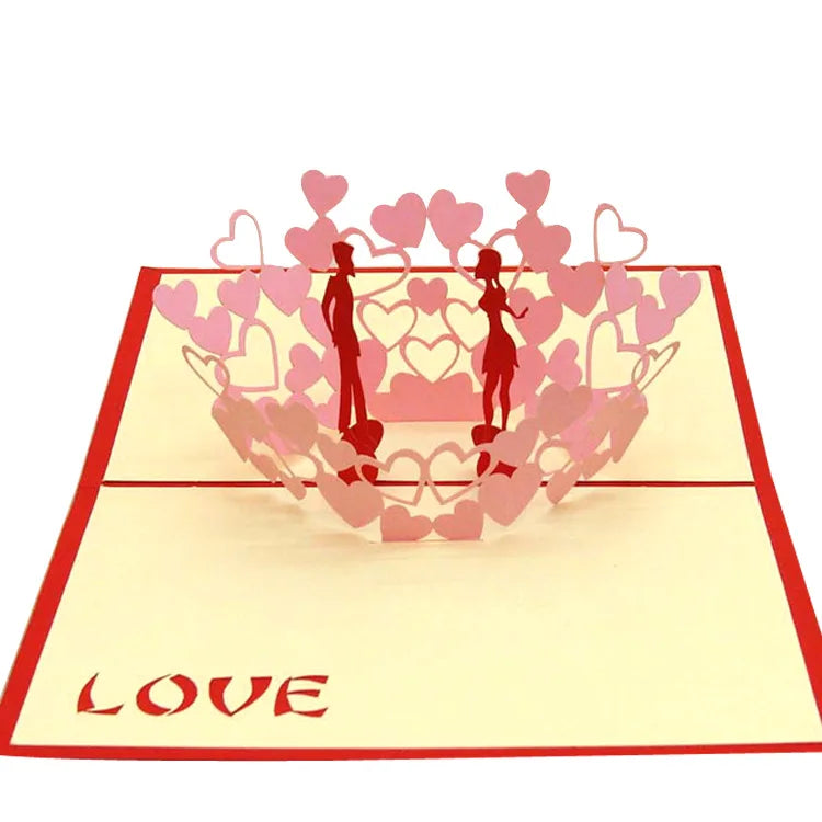 Custom designed pop-up love card