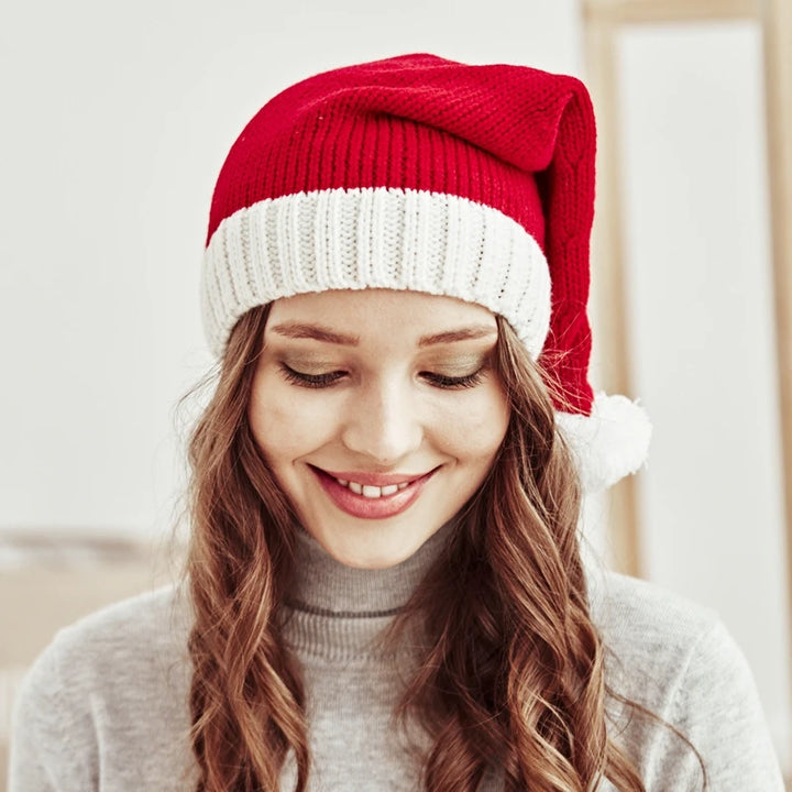 Cute New Year Pompom Santa Cap