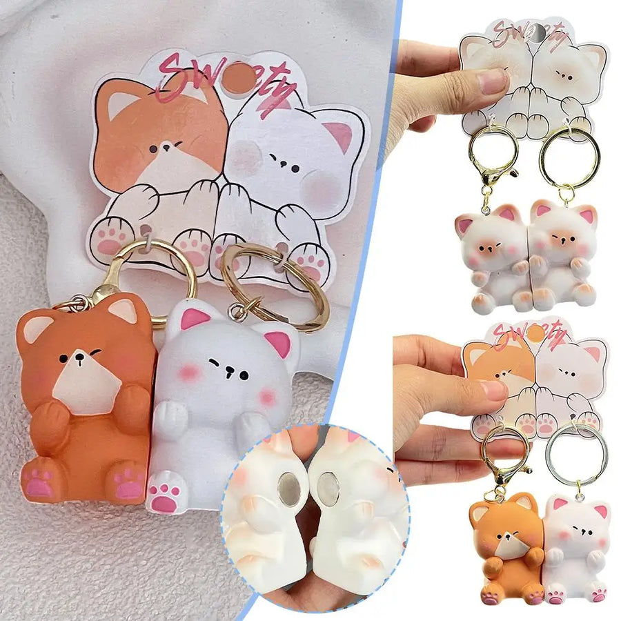 Cute cartoon couple keychain for lovers