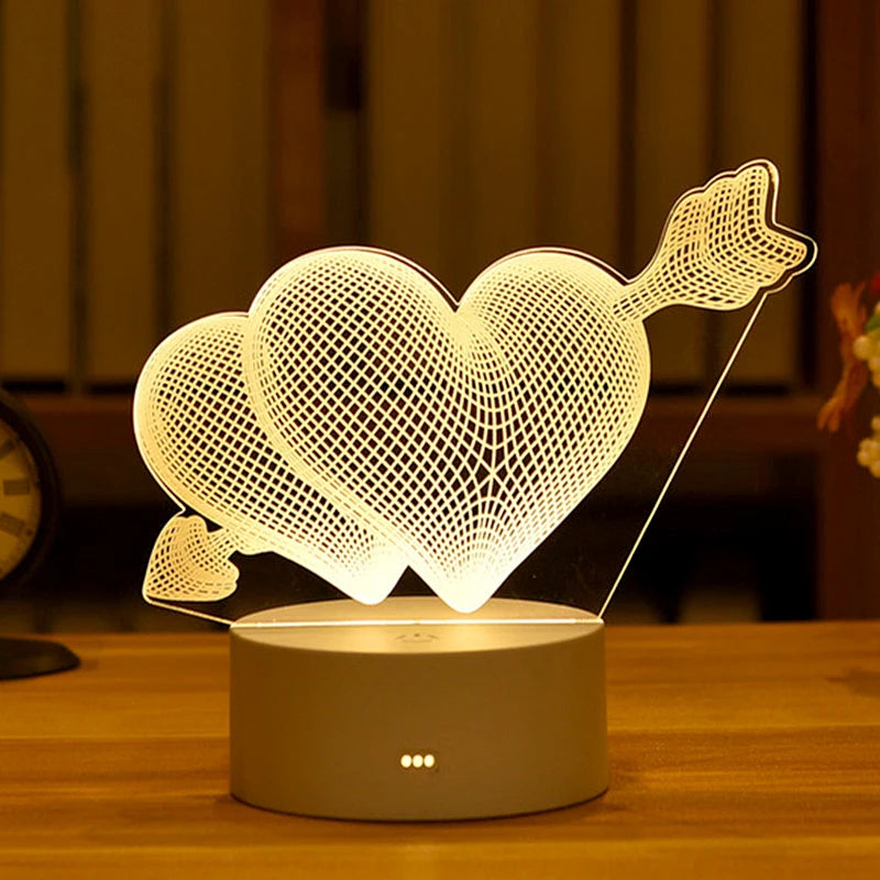 Cute heart LED night light