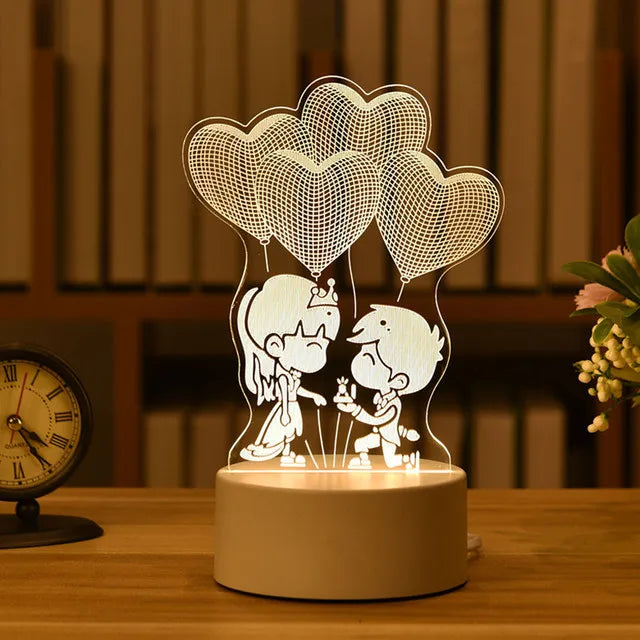 Cute romantic gift 3D lamp