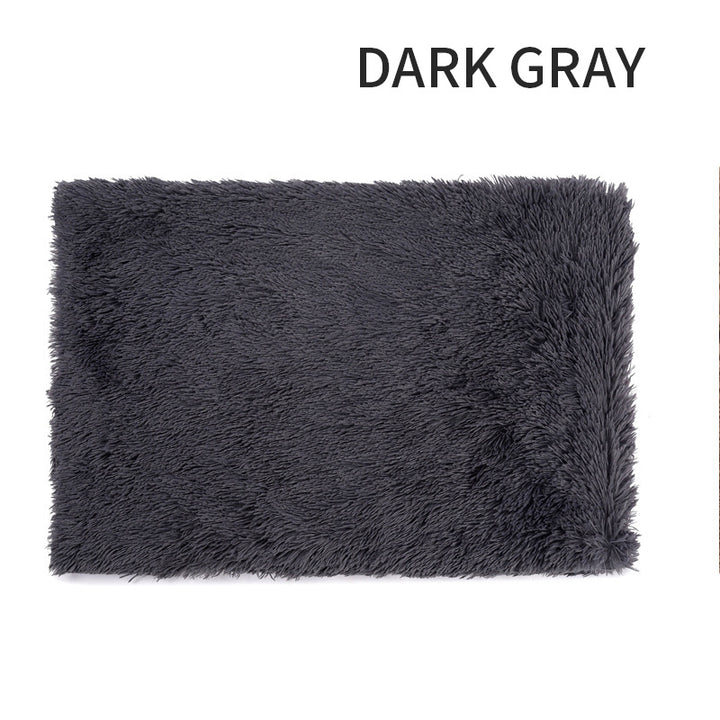 Dark gray fluffy rug