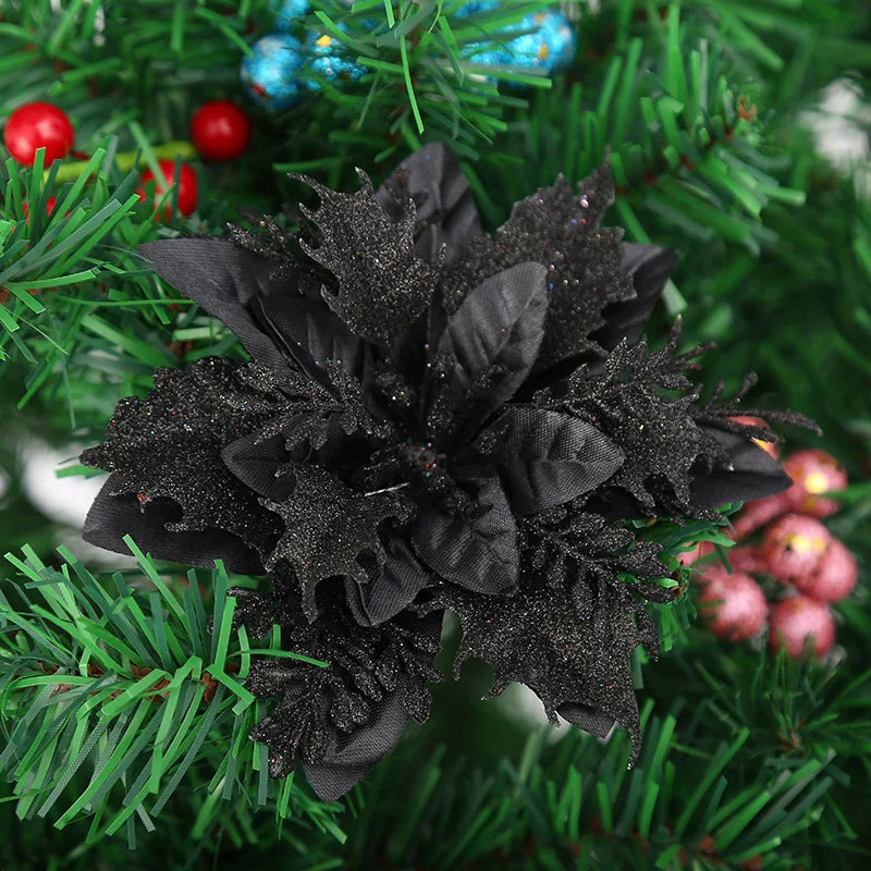 Decorations featuring poinsettia flowers