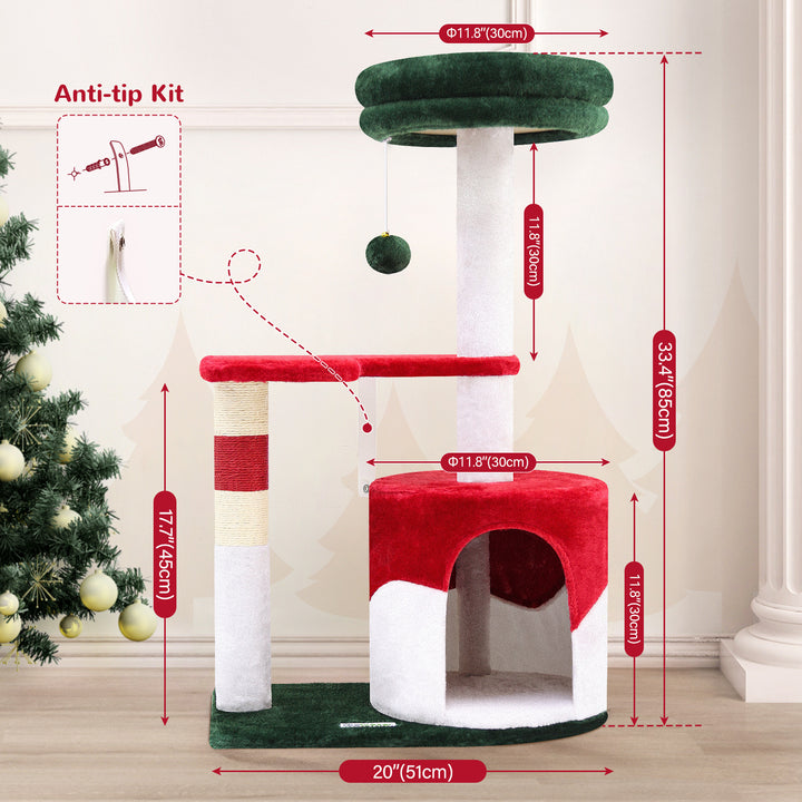 Decorative Christmas cat play tower