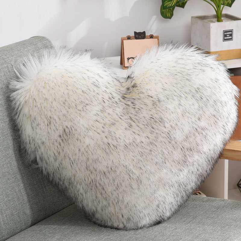 Decorative Heart Pillow White