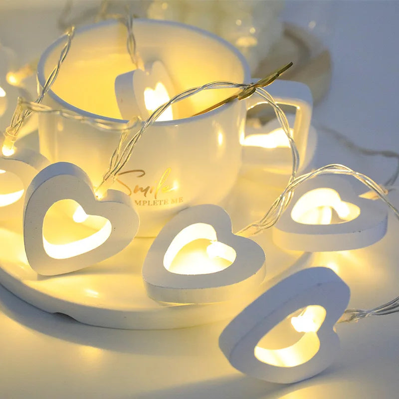 Decorative heart LED garland