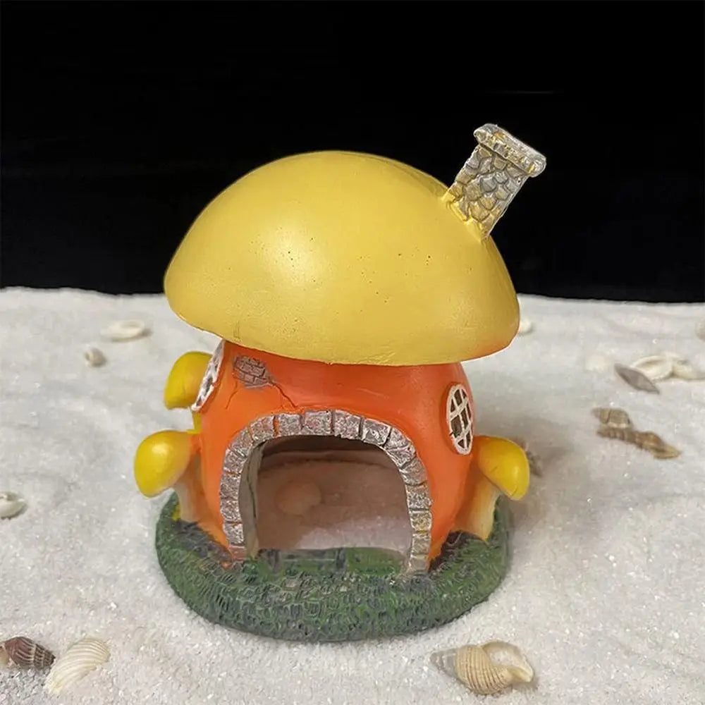 Decorative mushroom resin figure for tanks