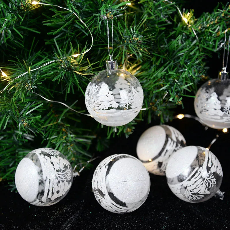 Delicate snow Christmas balls for trees